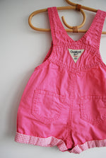 Oshkosh pink vichy shortalls mt 2Y